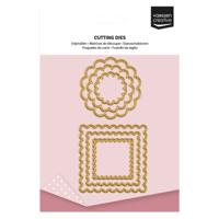 Vaessen Creative • mini snij- en embossingmallen geschulpte cirkels & vierkanten 6st.