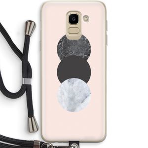 Marmeren cirkels: Samsung Galaxy J6 (2018) Transparant Hoesje met koord