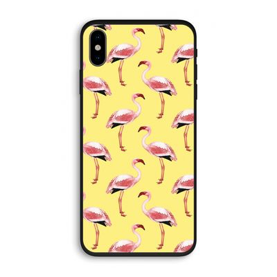 Flamingo's geel: iPhone X Biologisch afbreekbaar hoesje
