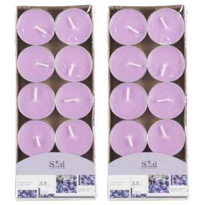 Arti Casa Geurtheelichtjes - 20x stuks - blauwe bes - lilapaars - was - 3,5 uur