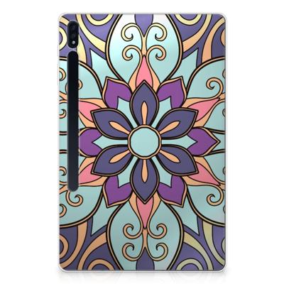 Samsung Galaxy Tab S7 Plus | S8 Plus | Siliconen hoesje | Purple Flower