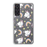 Rainbow Unicorn: Samsung Galaxy S21 FE Transparant Hoesje