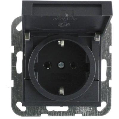 GIRA 045428 Wandcontactdoos met randaarde Inzetstuk System 55, Standaard 55, E2, Event, Event Clear, Event Opaque, Esprit, ClassiX Antraciet 1 stuk(s)