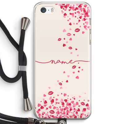Hartjes en kusjes: iPhone 5 / 5S / SE Transparant Hoesje met koord