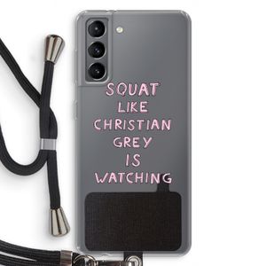 Christian Grey: Samsung Galaxy S21 Transparant Hoesje met koord