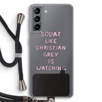 Christian Grey: Samsung Galaxy S21 Transparant Hoesje met koord