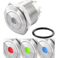 TRU COMPONENTS TC-7494608 TC-GQ16F-10D/42RGB/ Vandalismebestendige drukschakelaar 48 V/DC 2 A 1x uit/(aan) Moment Rood, Groen, Blauw, RGB IP65 1 stuk(s)