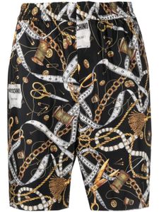 Moschino bermuda à imprimé chaînes - Noir
