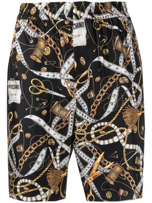 Moschino bermuda à imprimé chaînes - Noir