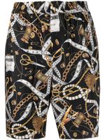 Moschino bermuda à imprimé chaînes - Noir