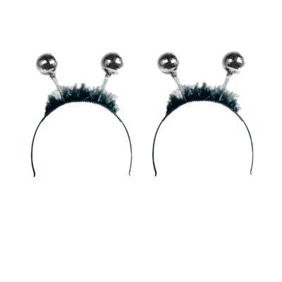 Folat Party disco/eighties thema discoballen diadeem - 4x stuks - voor dames - kunststof