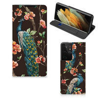 Samsung Galaxy S21 Ultra Hoesje maken Pauw met Bloemen - thumbnail