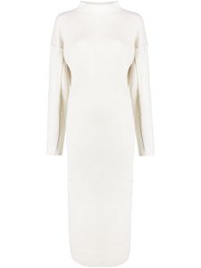 DESTREE robe mi-longue Jadé à coutures apparentes - Blanc