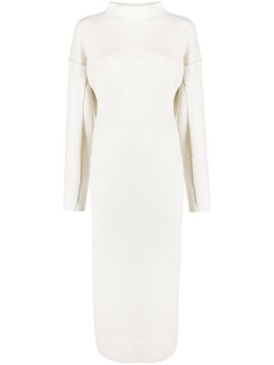 DESTREE robe mi-longue Jadé à coutures apparentes - Blanc