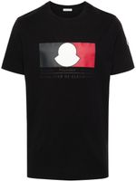 Moncler t-shirt en coton à logo imprimé - Bleu