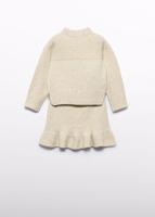 Abel & Lula winter rok-set meisjes - beige - gebreid