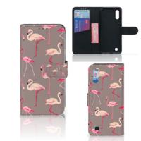 Samsung Galaxy M10 | Telefoonhoesje | Met pasjeshouder | Flamingo