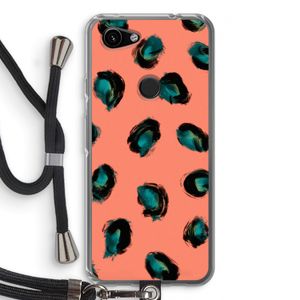 Pink Cheetah: Pixel 3a Transparant Hoesje met koord