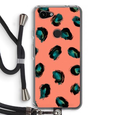 Pink Cheetah: Pixel 3a Transparant Hoesje met koord