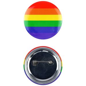 Regenboogvlag kleuren mini pin/badge 4 cm   -