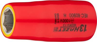 HAZET Dopsleutel · geïsoleerd 900KV-13 · 1/2 inch (12,5 mm) vierkant hol · Buiten-zeskant-tractieprofiel · SW 13 mm