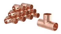 Kirchhoff Koperen T-stuk, blank, 22 mm, 3 sockets, (5130) (10x) - 989049655