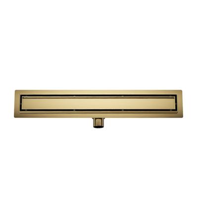 Douchegoot met Tegelrooster en Flens BWS Roos 70x7 cm Geborsteld Messing Boss & Wessing