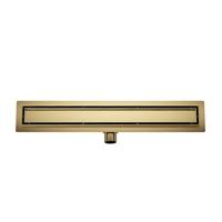 Douchegoot met Tegelrooster en Flens BWS Roos 70x7 cm Geborsteld Messing Boss & Wessing