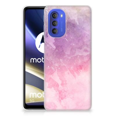 Smartphone hoesje Motorola Moto G51 5G Pink Purple Paint
