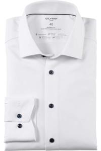 OLYMP Luxor 24/Seven Dynamic Flex Modern Fit Overhemd wit, Effen