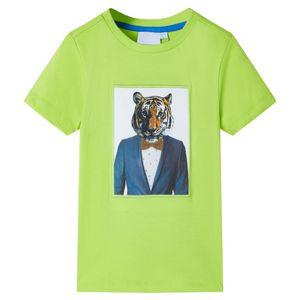 Kindershirt met korte mouwen 128 limoengroen