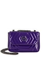 Philipp Plein sac porté épaule matelassé à fini verni - Violet - thumbnail