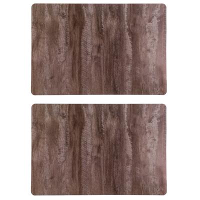 Tafel placemats - Set van 2x stuks - houten planken print - 43 x 28 cm - pvc - onderleggers
