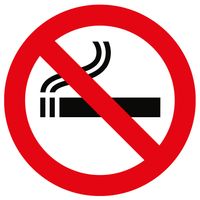 Sticker verboden te roken 10.5 cm vierkant - thumbnail
