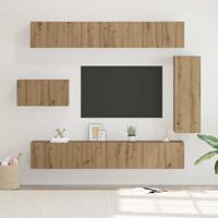 Tv-meubelset 8 pcs artisanaal eikenkleurig 30.5 x 30 x 90 cm