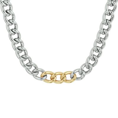 Ketting Goud-zilver Gourmette 8,5 mm 45 cm