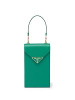 Prada mini sac en cuir à plaque logo - Vert