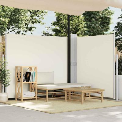 Windscherm uittrekbaar 180x600 cm crèmekleurig