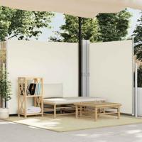 Windscherm uittrekbaar 180x600 cm crèmekleurig