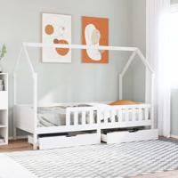 Kinderbedframe met lades 90x190 cm massief grenenhout