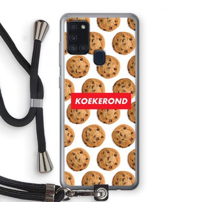 Koekerond: Samsung Galaxy A21s Transparant Hoesje met koord