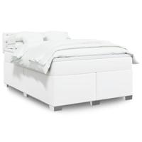 Boxspring met matras kunstleer wit 140x190 cm
