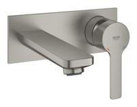Wastafelmengkraan GROHE Lineare New M-Size Tweegats Wand Supersteel