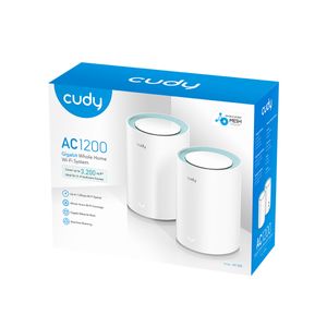 Cudy M1300 2-PACK mesh-wifi-systeem Dual-band (2.4 GHz / 5 GHz) Wi-Fi 5 (802.11ac) Wit 1 Intern