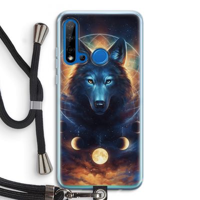 Wolf Dreamcatcher: Huawei P20 Lite (2019) Transparant Hoesje met koord