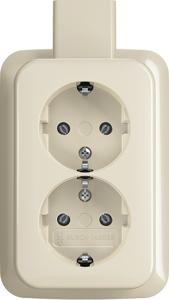 Busch-Jaeger wandcontactdoos opbouw 2-voudig crème randaarde