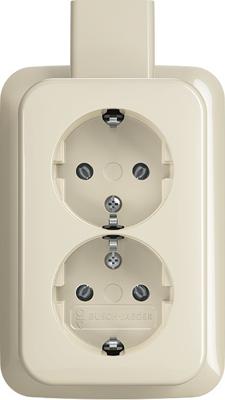 Busch-Jaeger wandcontactdoos opbouw 2-voudig crème randaarde