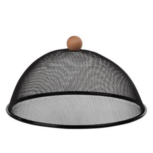 Vliegenkap voor voedsel - zwart - 30 cm - metaal - beschermkap