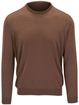 Kiton pull fin en laine - Marron