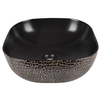 Differnz Snake wastafel keramiek | zwart | 42 x 42 x 14 cm